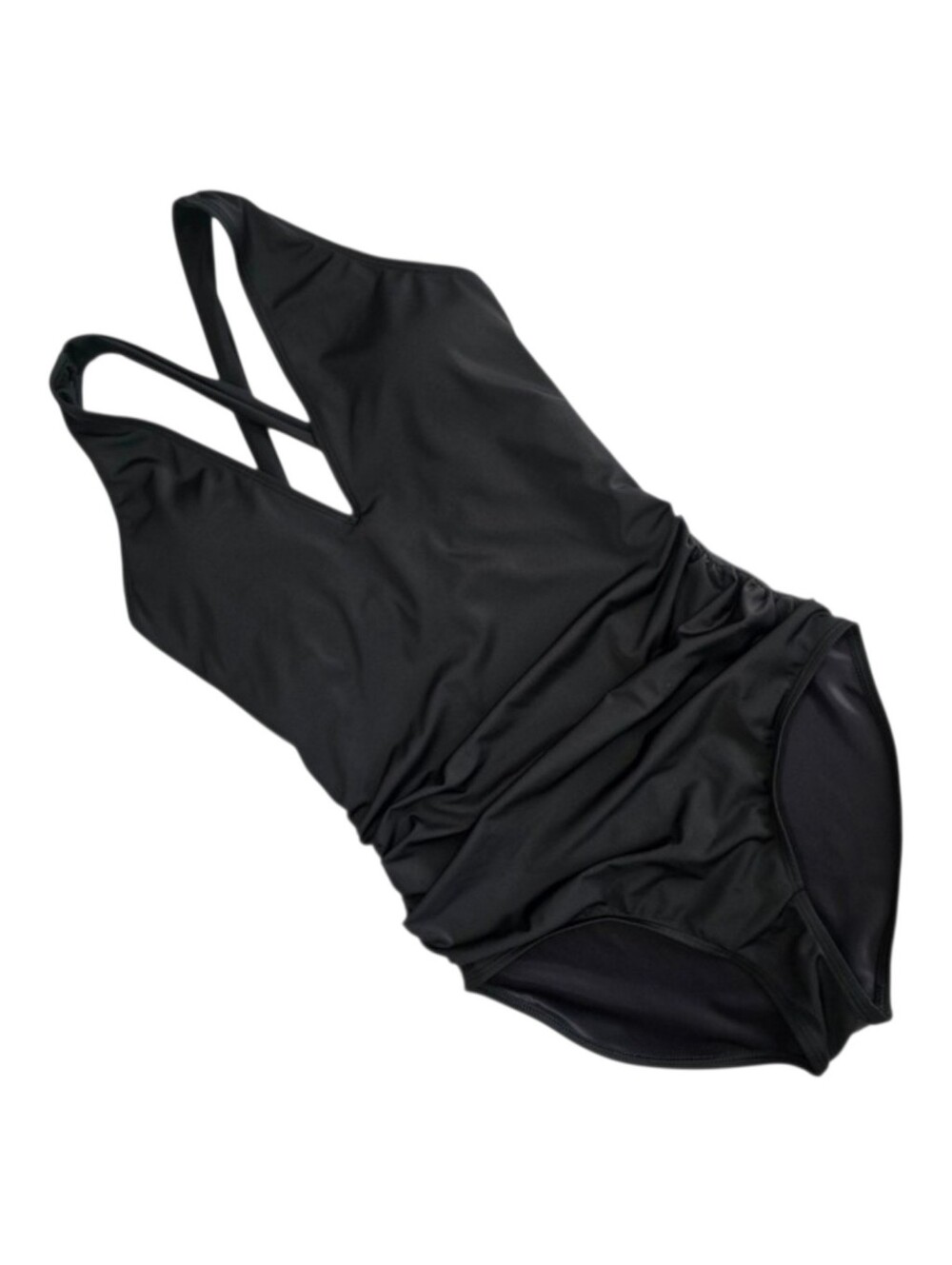 Venus Women's One Piece Swimsuit Slimming Ruched Surplice V-Neck Black 10